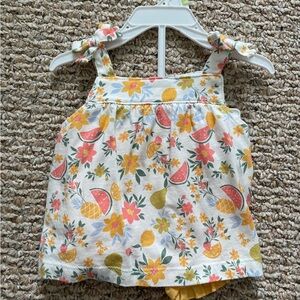 Floral and Fruit Print Baby Dress